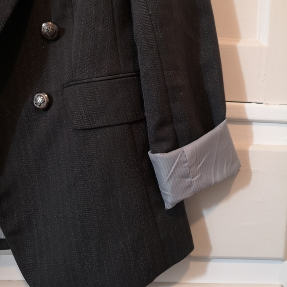 Suzy shier Dark grey pinstripe blazer - Picture 3 of 4